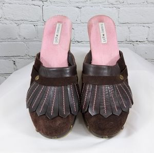 3/$15 Tommy Girl suede leather rubber sole clogs